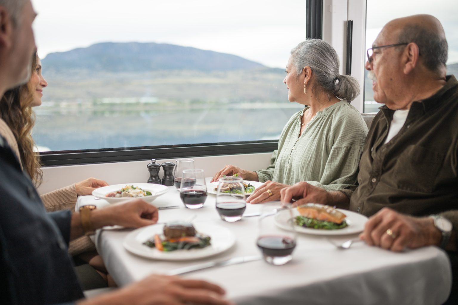 Lunch served in the GoldLeaf dining room on the lower level, below the dome.