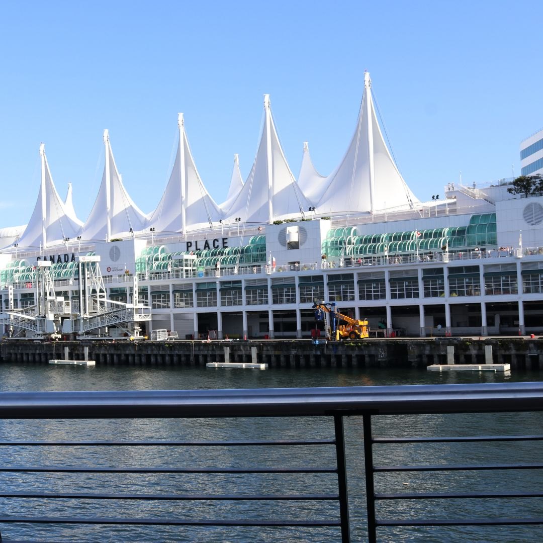 The white sails of Canada Place on the Vancouver harbour.
